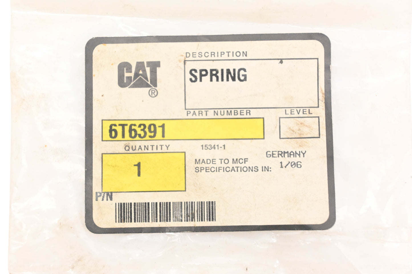 Caterpillar 6T6391, 6T-6391 Spring NOS