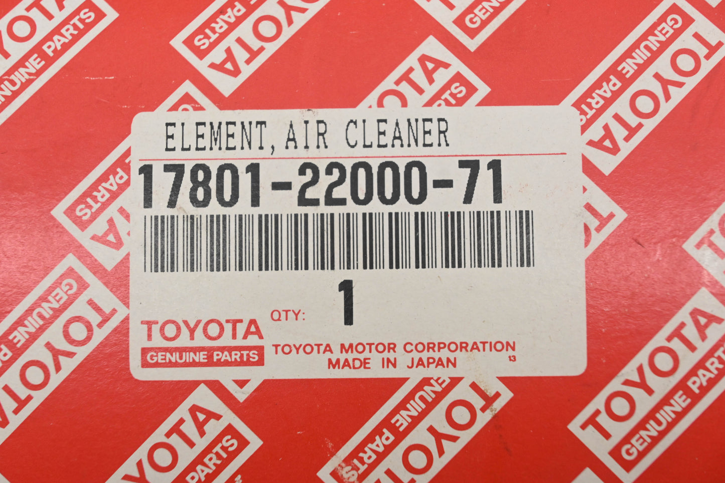 New OEM Toyota 17801-22000-71 Air Filter Element NOS