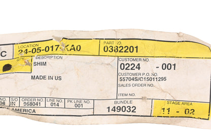 Caterpillar 0382201, 038-2201 Shim NOS