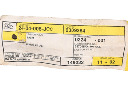 Caterpillar 0389384, 038-9384 Shim NOS
