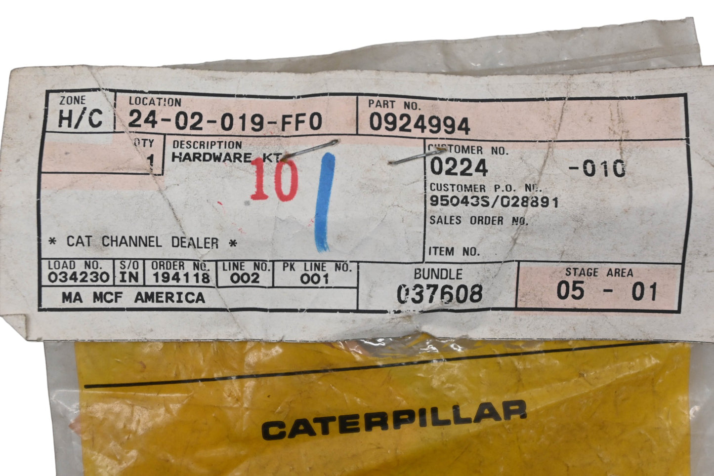 Caterpillar 0924994, 092-4994 Hardware Kit NOS