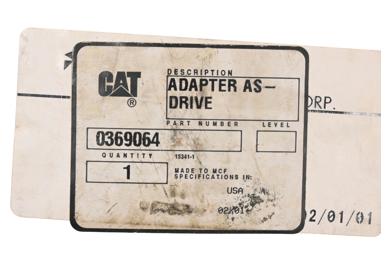 Caterpillar 0369064, 036-9064 Drive Adapter Assembly NOS