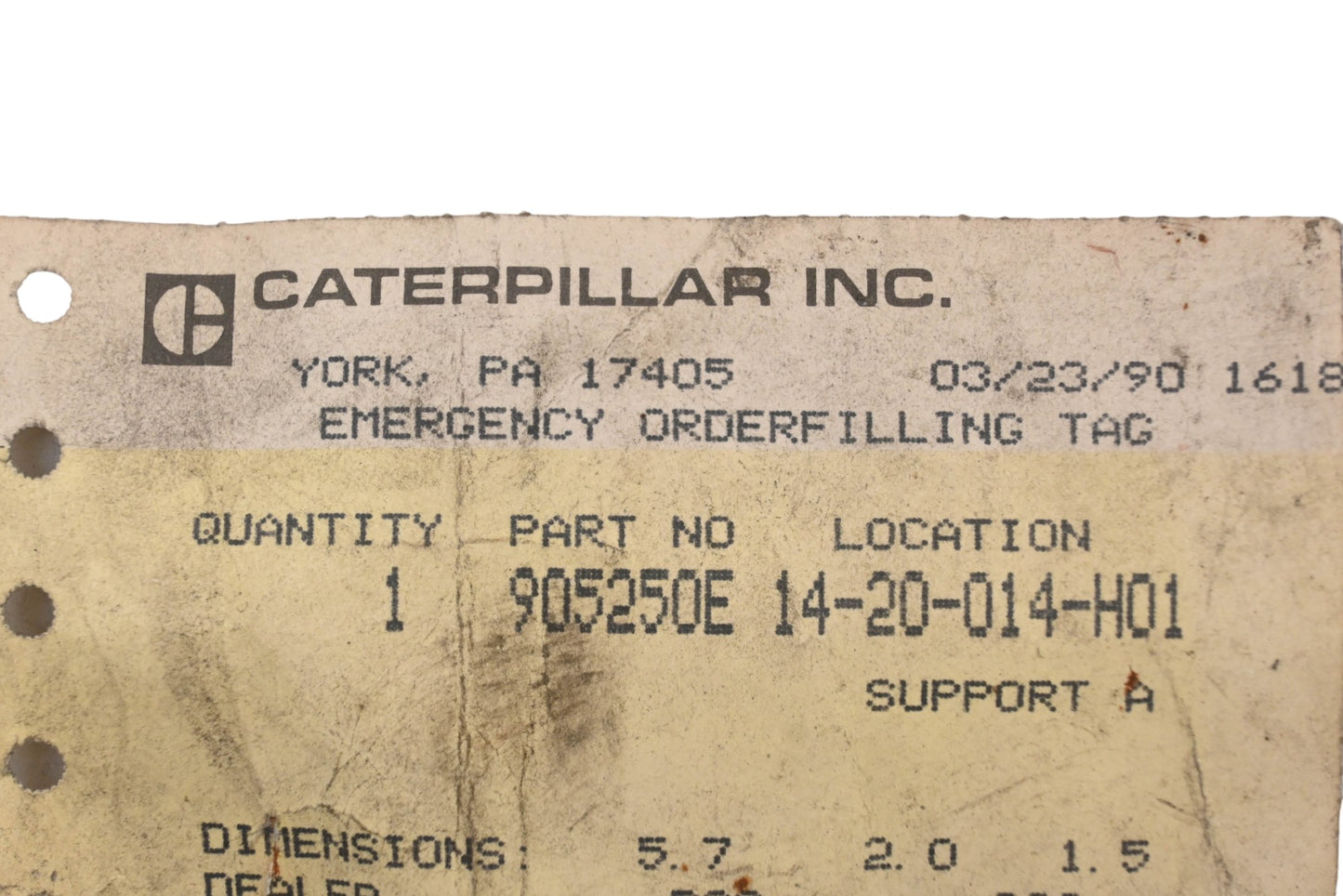 Caterpillar 905250E, 90-5250 Support Bracket NOS