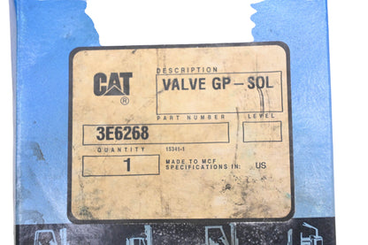 Caterpillar 3E-6268, 3E6268, 3E-6268-GPO1 Solenoid Valve GP Assembly NOS