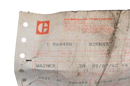 Caterpillar 068408, 06-8408 Special Washer NOS