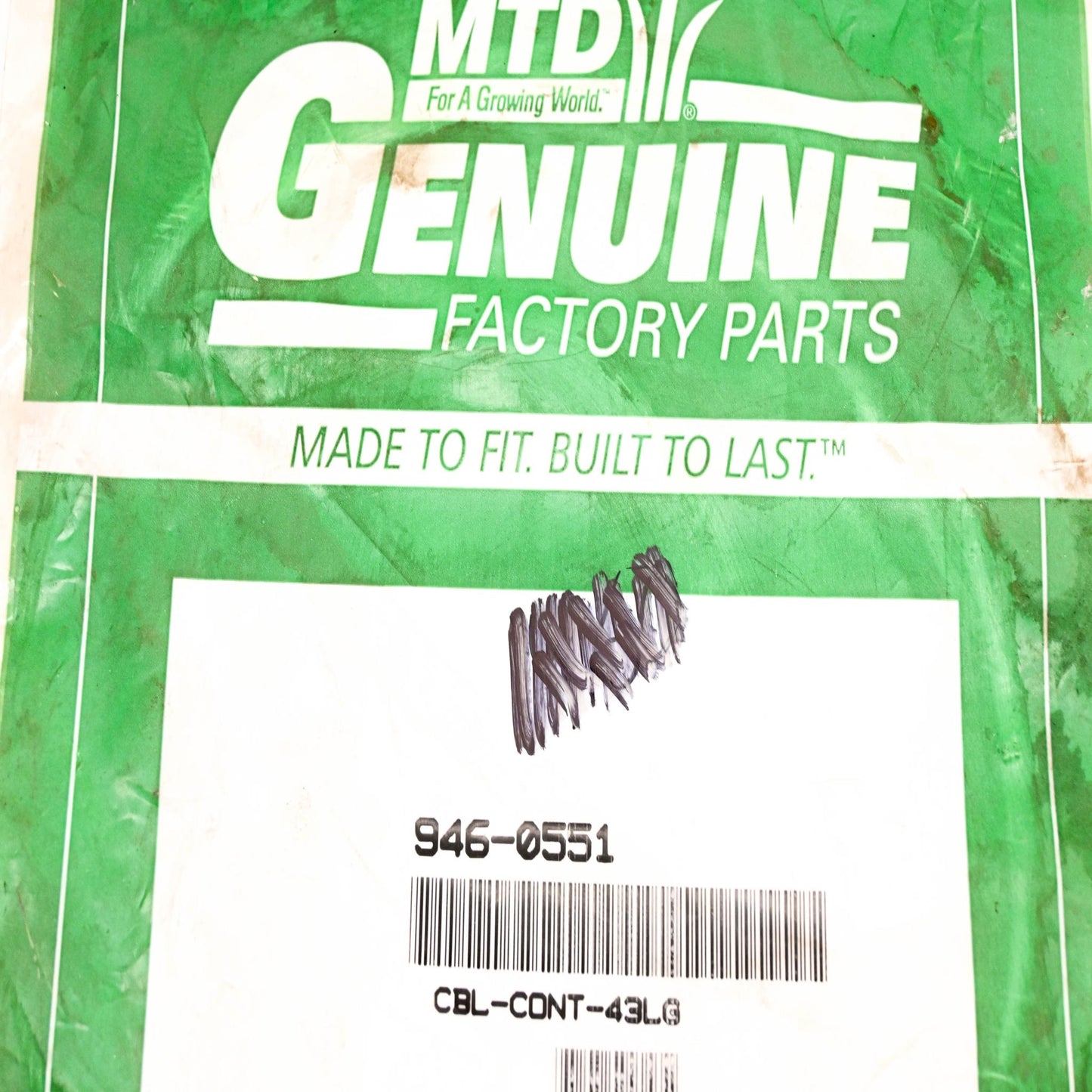 MTD 946-0551 Control Cable NOS