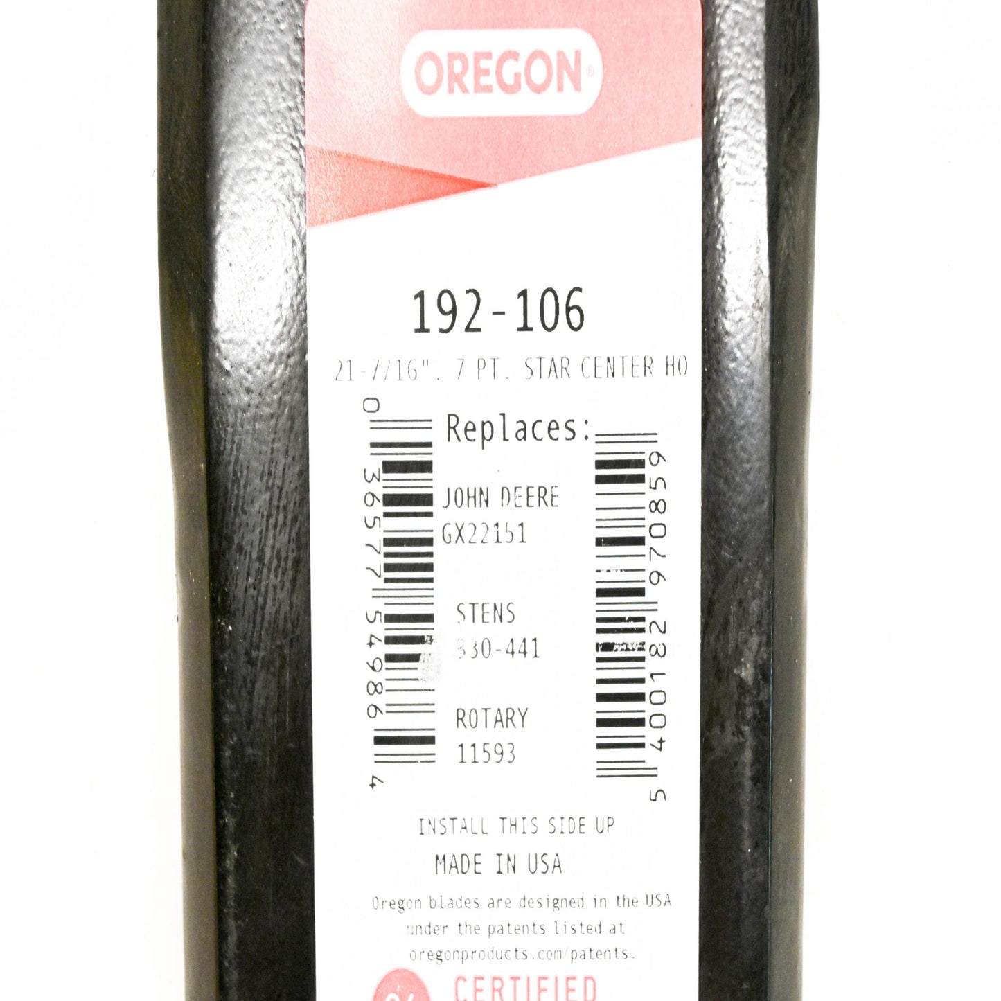 Oregon 192-106, GX22151, 11593 21" Lawnmower Blade NOS