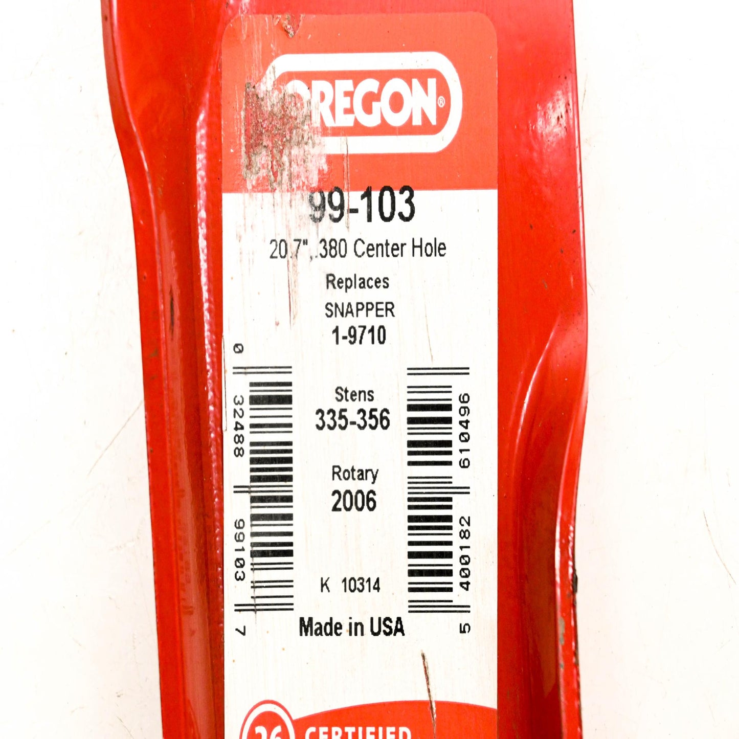 Oregon 99-103, 2852546, 335-356 20.7" Lawnmower Blade NOS