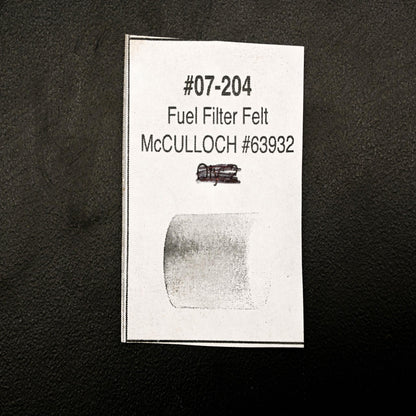 Oregon 07-204, 63932 Fuel Filter Felt Pad NOS