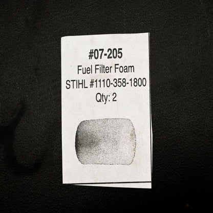 Oregon 07-205, 1110-358-1800 Fuel Filter Foam Pads Qty 2 NOS