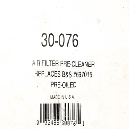 Oregon 30-076, 697015 Pre Oiled Foam Pre Filter NOS