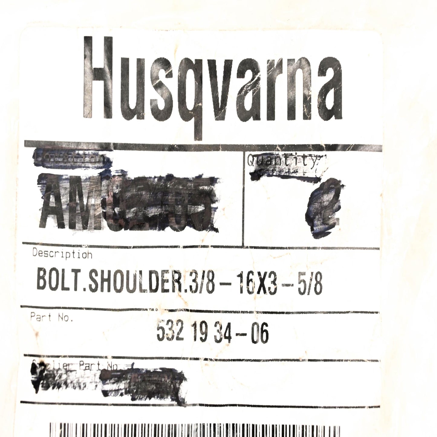 New OEM Husqvarna 532 19 34-06, 532193406 Shoulder Bolt NOS