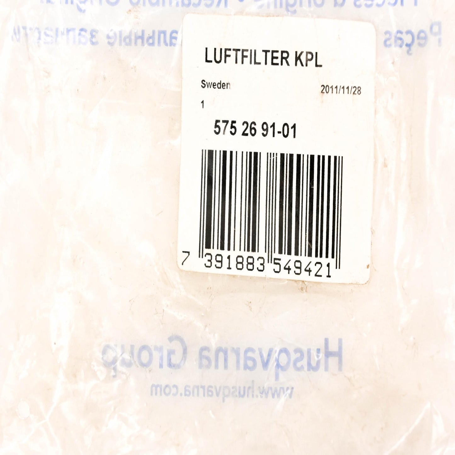 New OEM Husqvarna 575 26 91-01, 575269101 Air Filter NOS