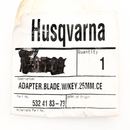 New OEM Husqvarna 532418373, 418373 Blade Adapter With Key .25mm CE NOS