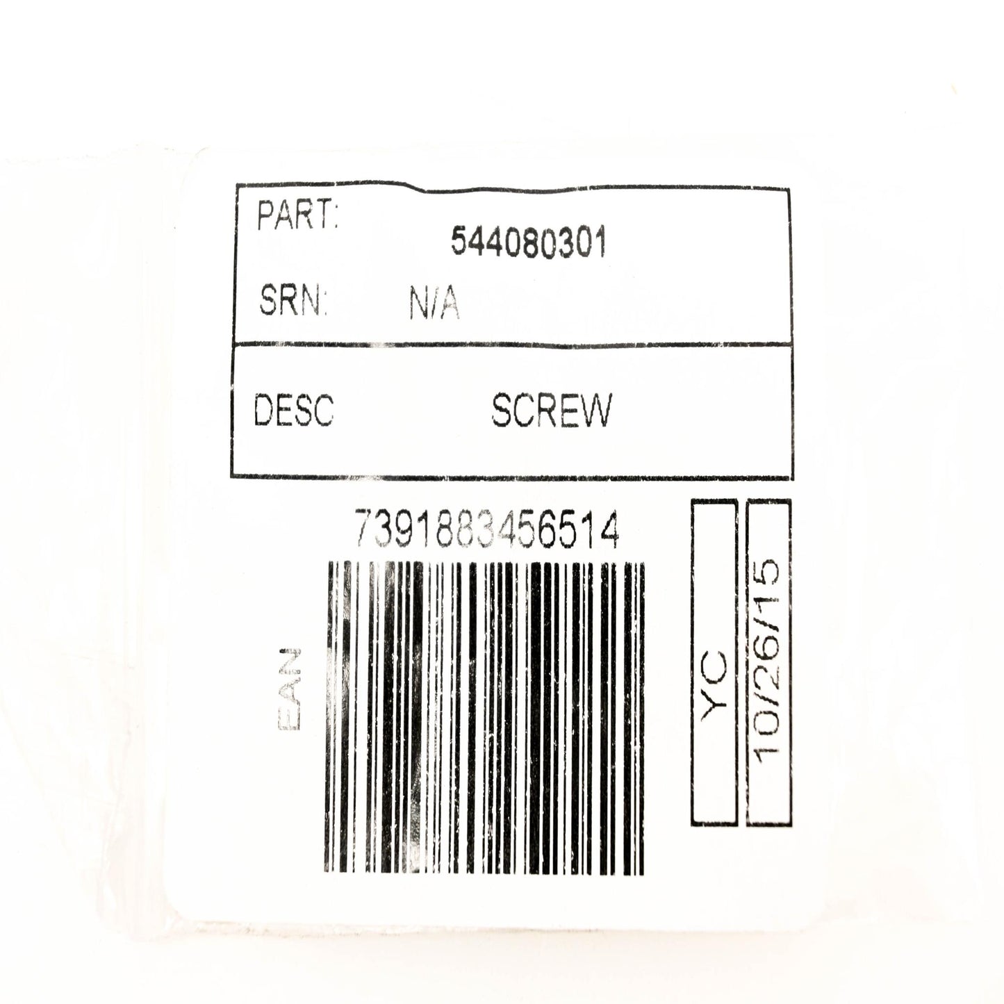 New OEM Husqvarna 544 08 03-01, 544080301 Chainsaw Screw NOS