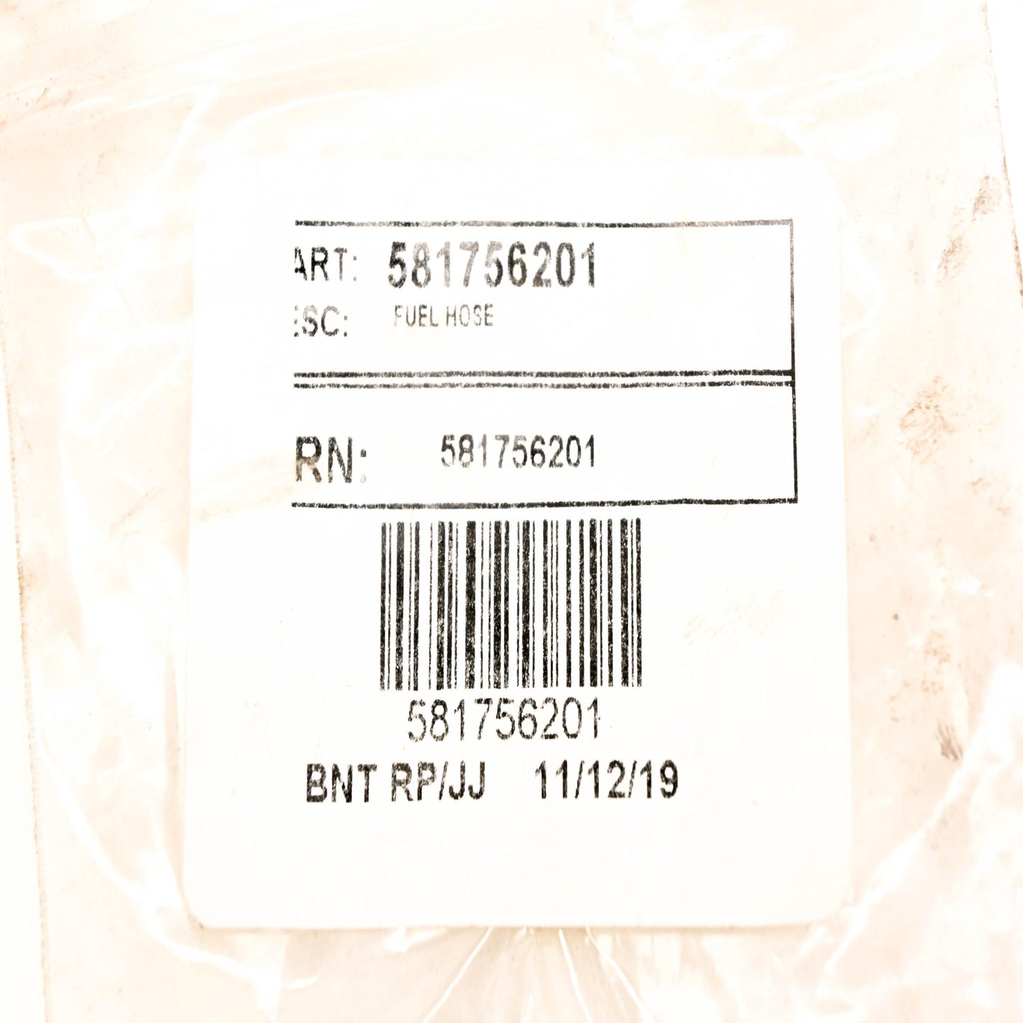 New OEM Husqvarna 581 75 62-01, 581756201 Fuel Hose NOS