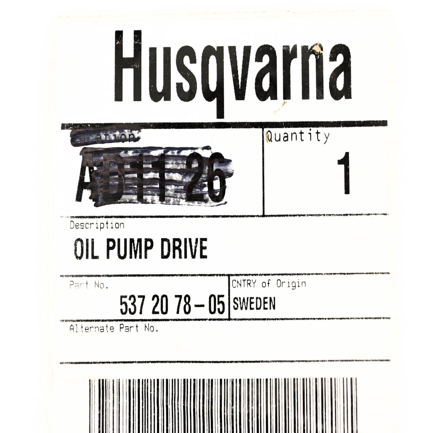 New OEM Husqvarna 537 20 78-05, 537207805 Oil Pump Drive Worm Gear NOS