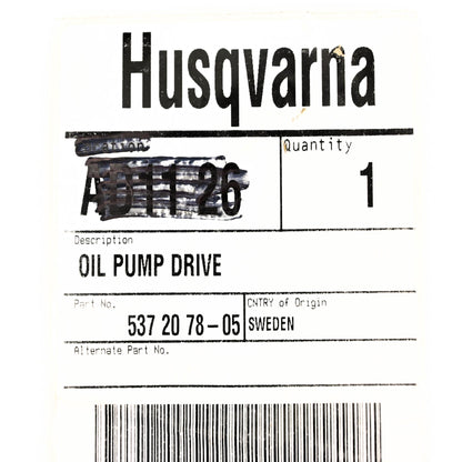 New OEM Husqvarna 537 20 78-05, 537207805 Oil Pump Drive Worm Gear NOS