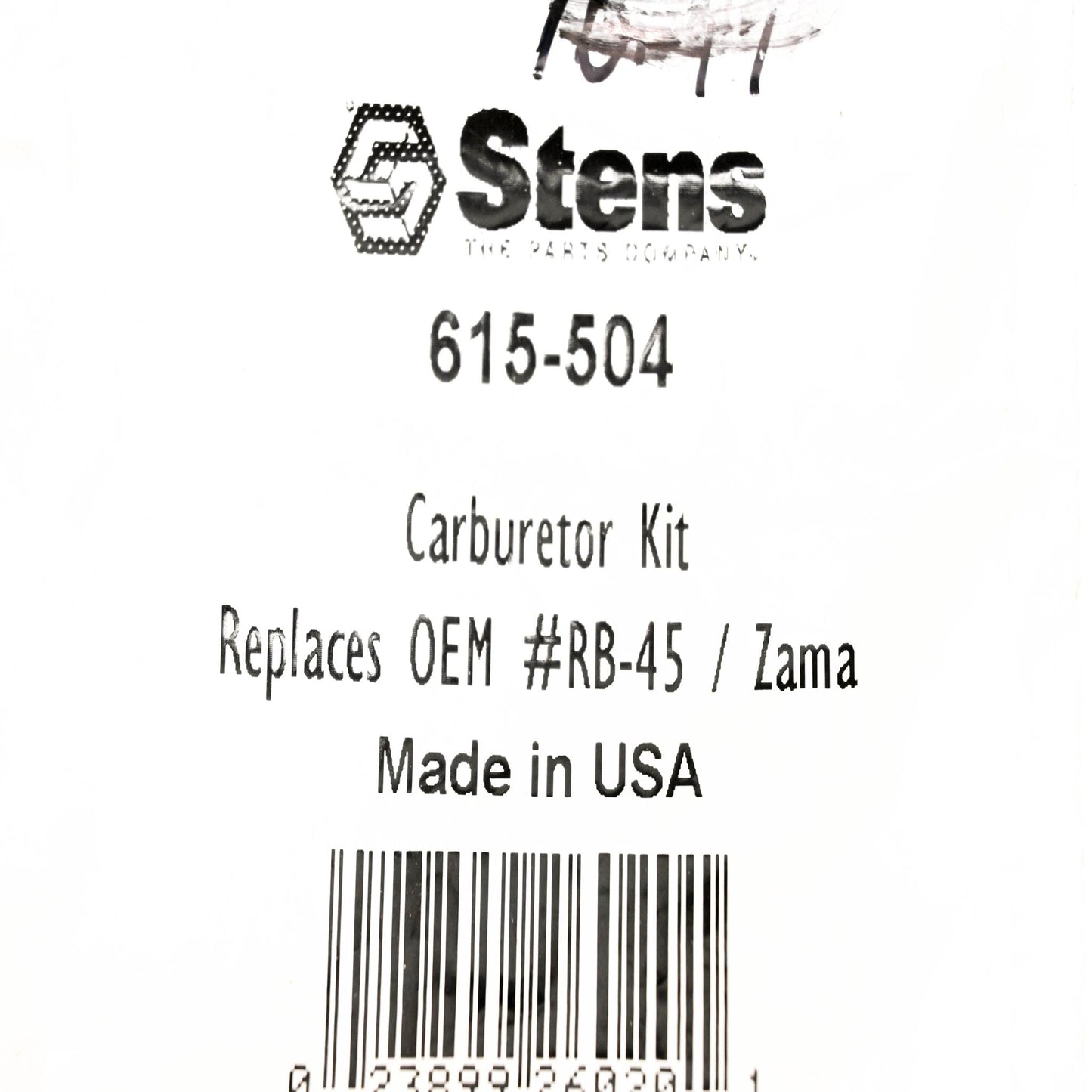 Stens 615-504, RB-45 Carburetor Rebuild NOS