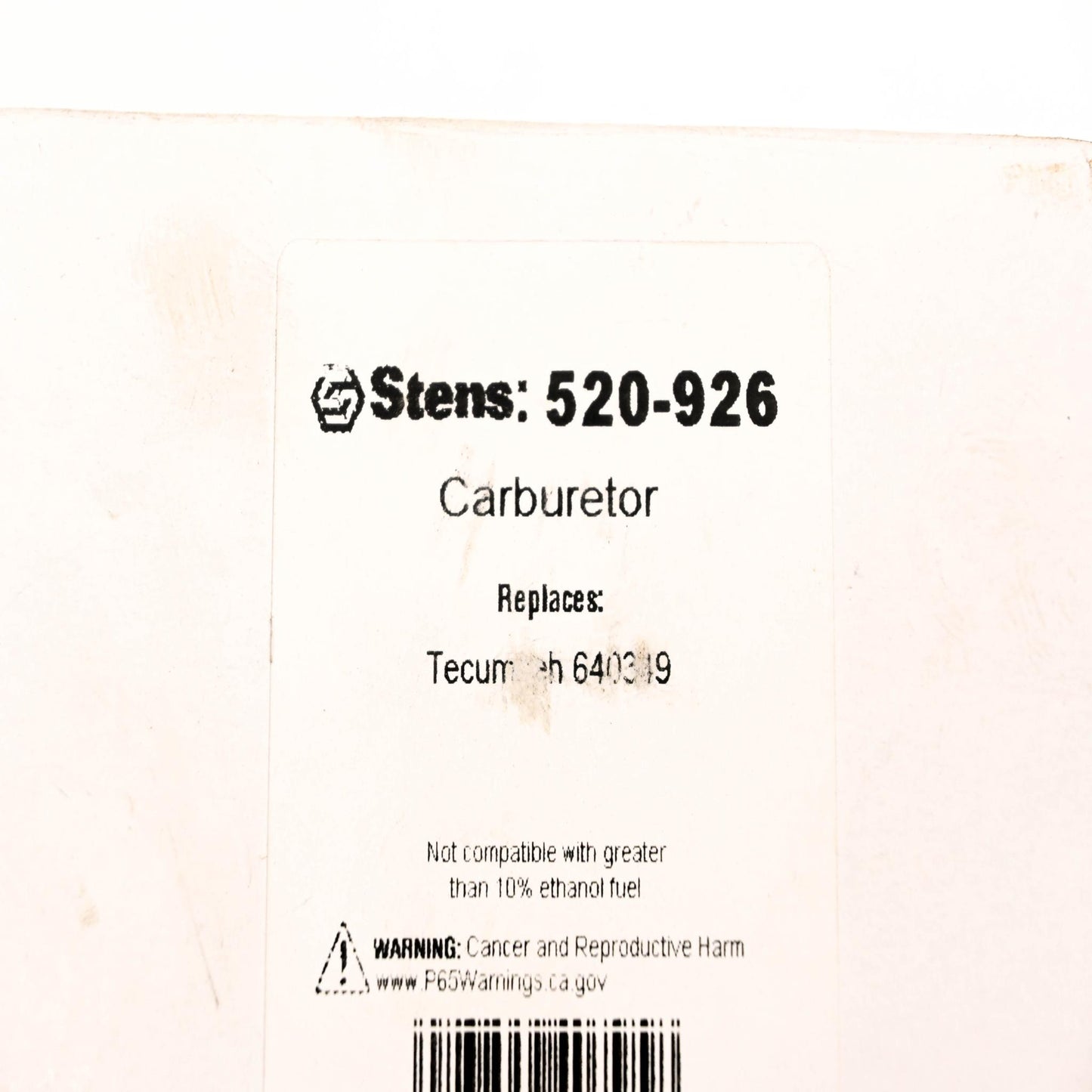 Stens 520-926, 640349 Carburetor NOS