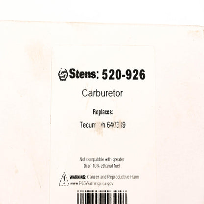 Stens 520-926, 640349 Carburetor NOS