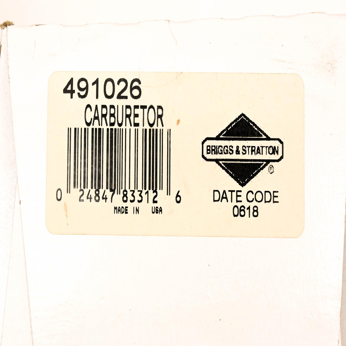 New OEM Briggs & Stratton 491026 Carburetor NOS