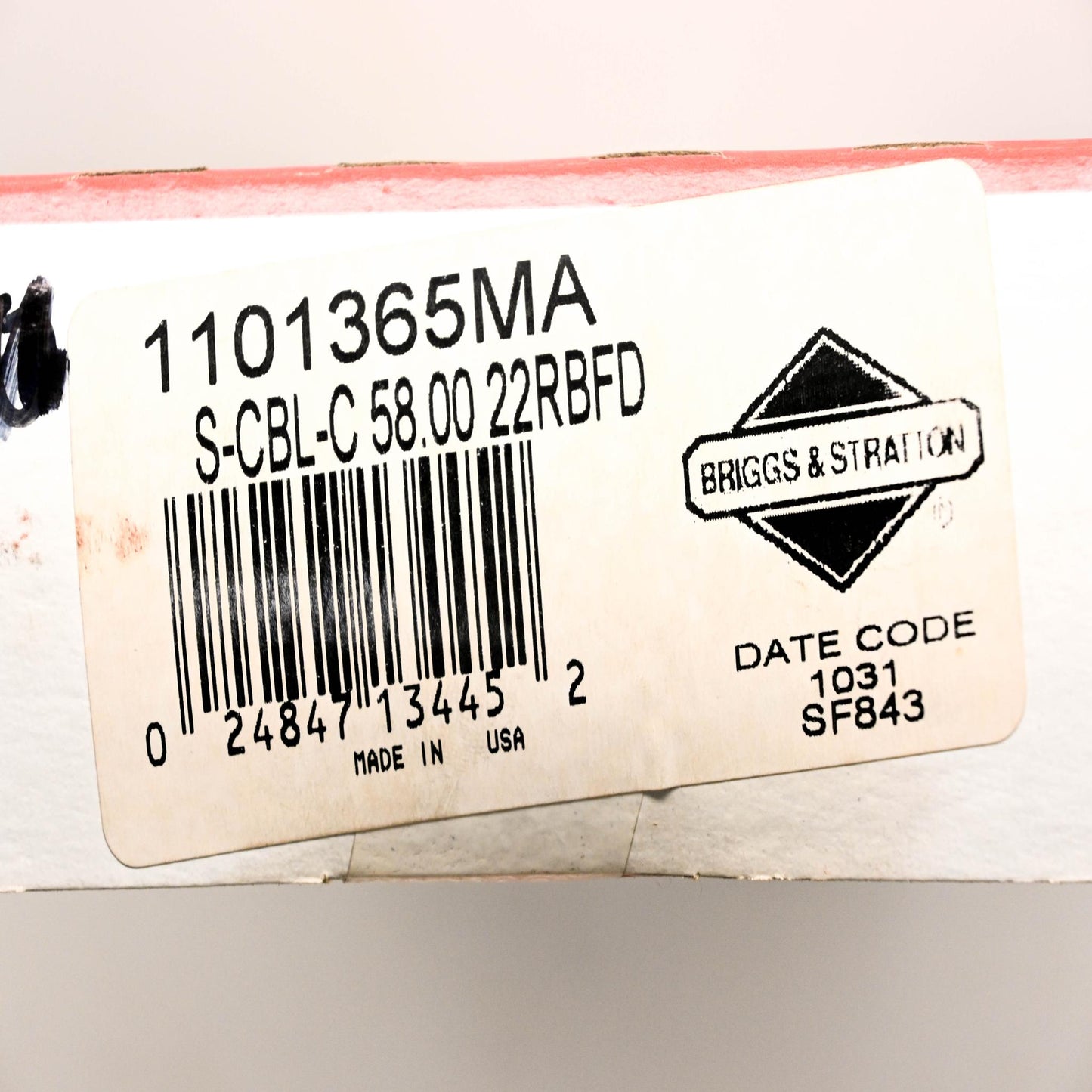 New OEM Briggs & Stratton 1101365MA Stop Cable -C 58.00 22RBFD NOS