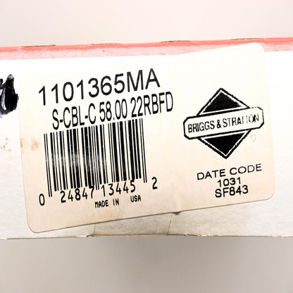 New OEM Briggs & Stratton 1101365MA Stop Cable -C 58.00 22RBFD NOS