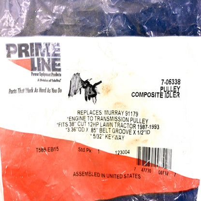 Prime LIne 7-05338, 91179 Composite Idler Pulley NOS