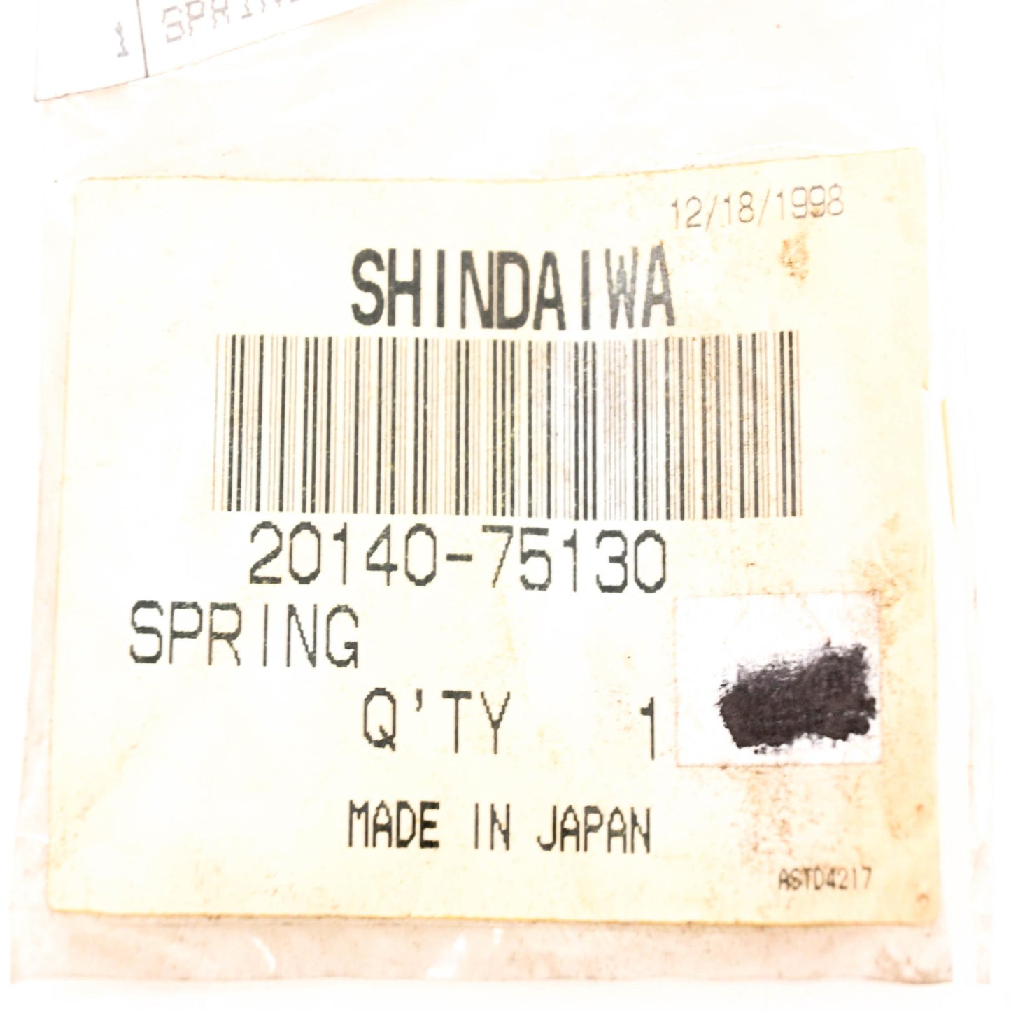 Shindaiwa 20140-75130 Starter Recoil Spring NOS