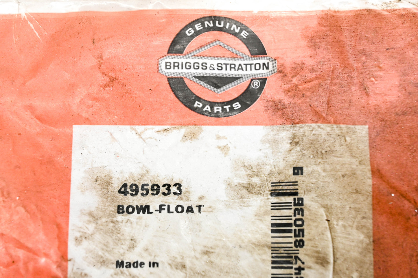 New OEM Briggs & Stratton 495933 Float Bowl NOS