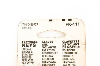 Arnold FK-111, 744-045077R Flywheel Keys Qty 4 NOS