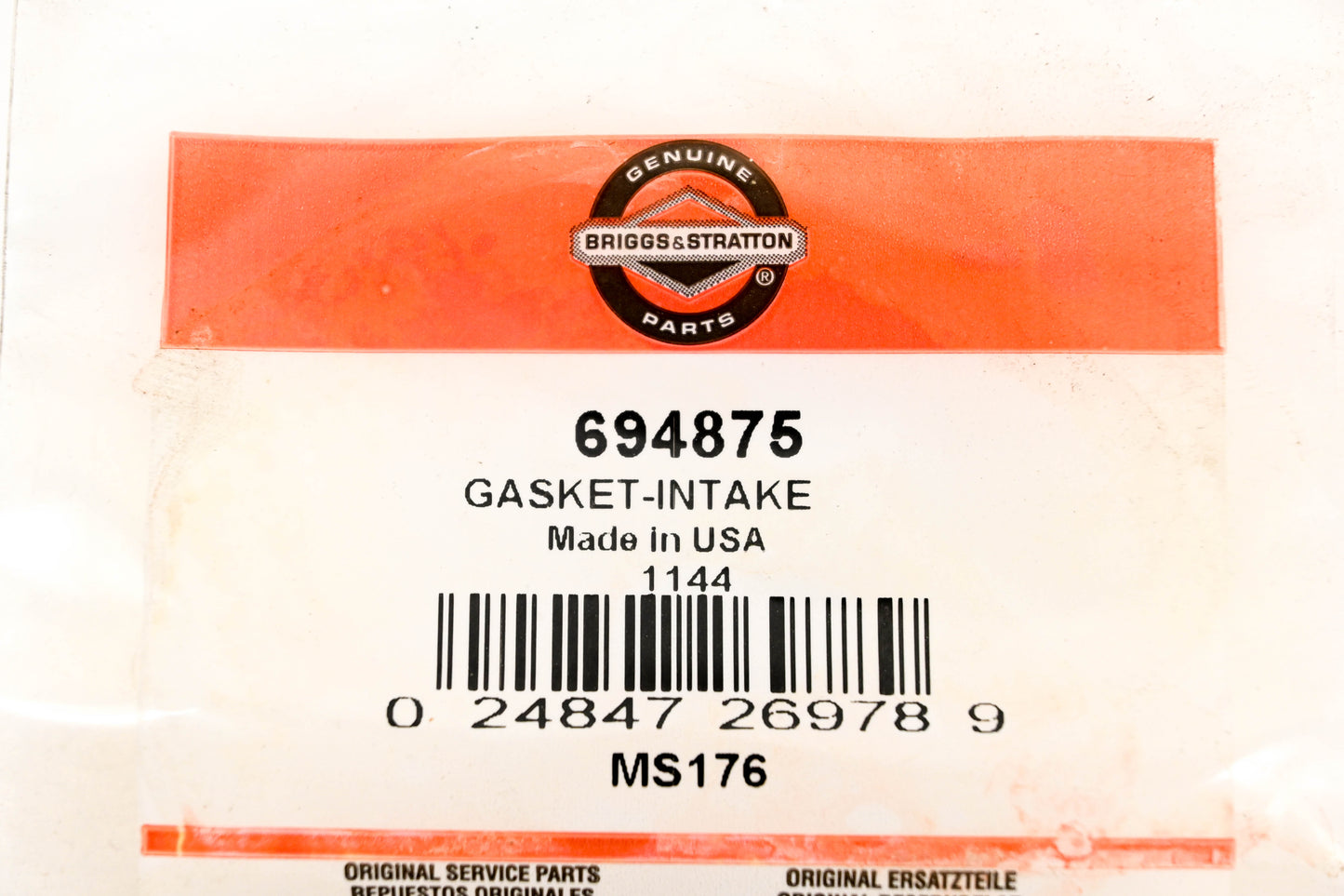 New OEM Briggs & Stratton 694875 Intake Gasket NOS