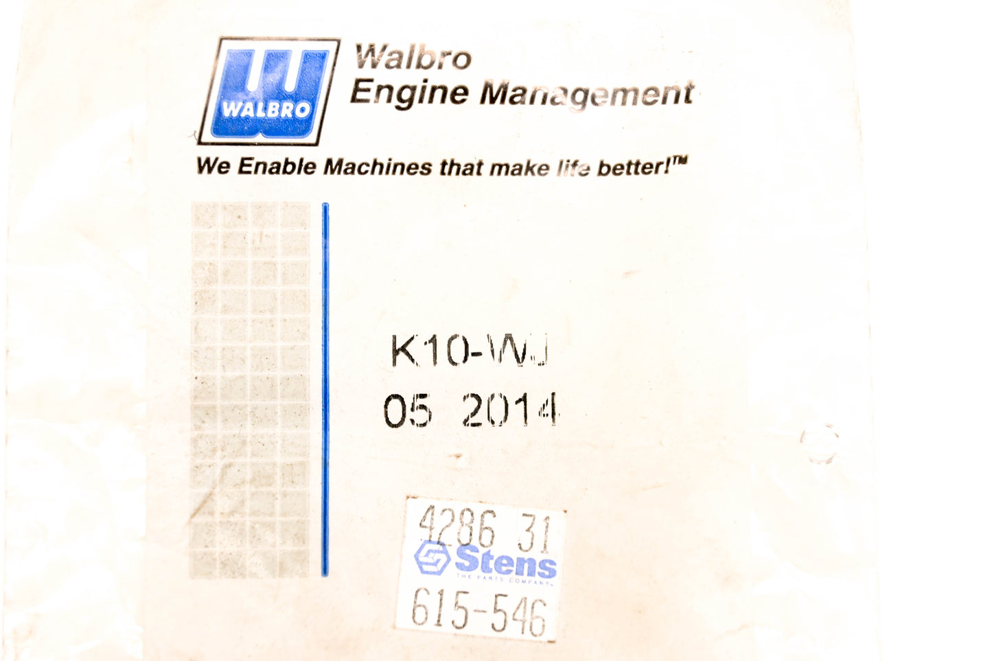 Walbro K10-WJ, 615-546 Carburetor Repair NOS