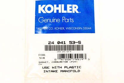 Kohler 24 041 53-S, 2404153-S Carburetor Gasket NOS