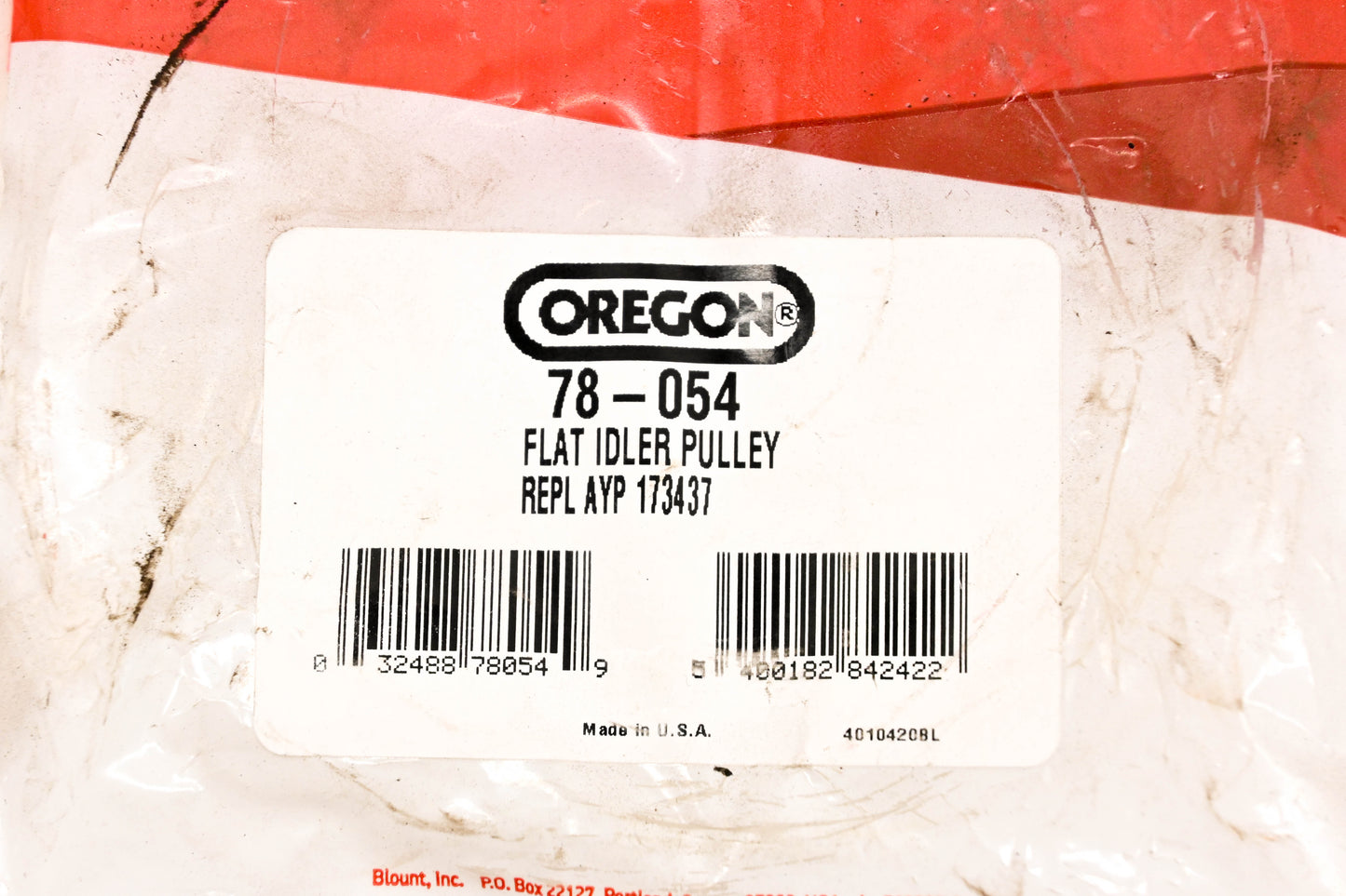 Oregon 78-054, 173437 Flat Idler Pulley NOS