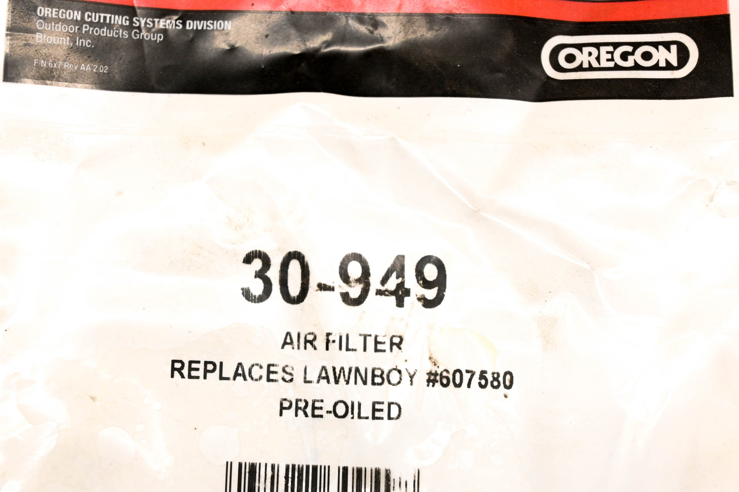 Oregon 30-949, 607580 Air Filter Pad NOS