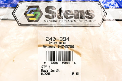 Stens 240-394, 4743700 Drive Disc NOS