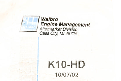 Walbro K10-HD Carburetor Repair NOS