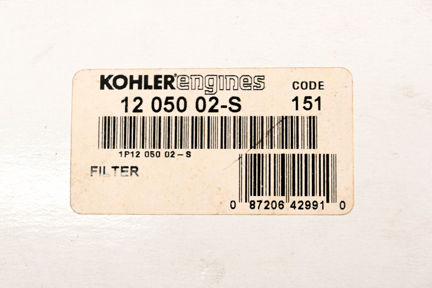 Kohler 12 050 02-S, 1205002-S Air Filter Element NOS