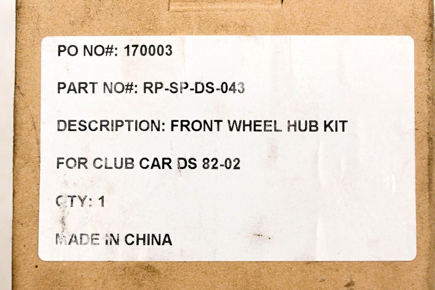 Club Car 170003 Front Wheel Hub NOS