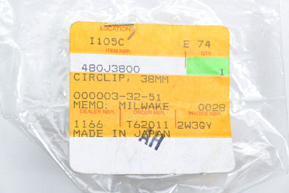 New OEM Kawasaki 480J3800 Circlip NOS