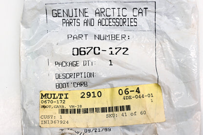 New OEM Arctic Cat 0670-172 Air Silencer Boot NOS