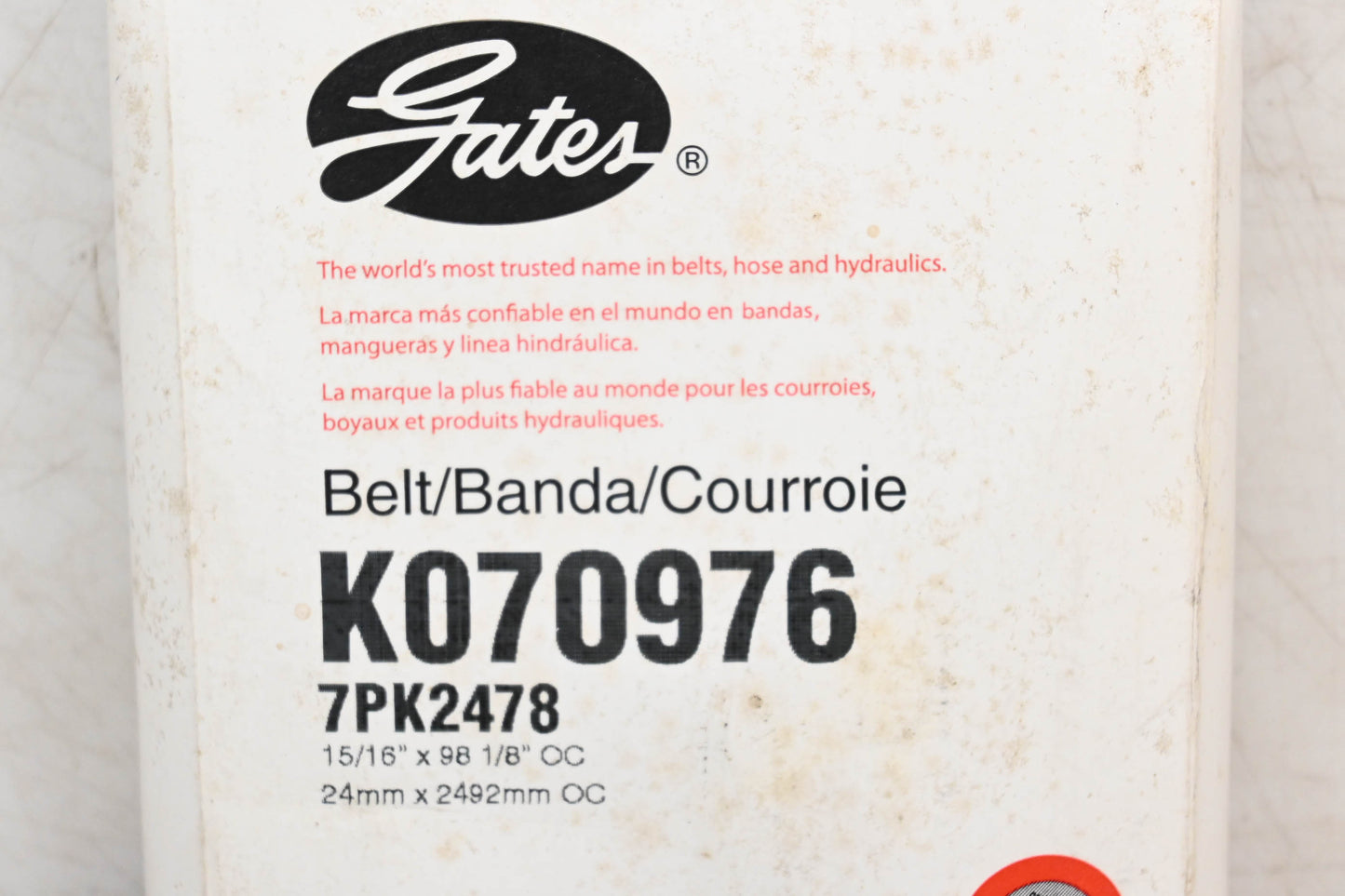 Gates K070976, 7PK2478 Serpentine Belt NOS