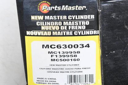 Parts Master MC630034, MC139958, MC500160 Brake Master Cylinder