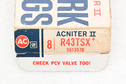 ACDelco R43TSX, 5613578 Acniter II Spark Plugs Qty 8 NOS