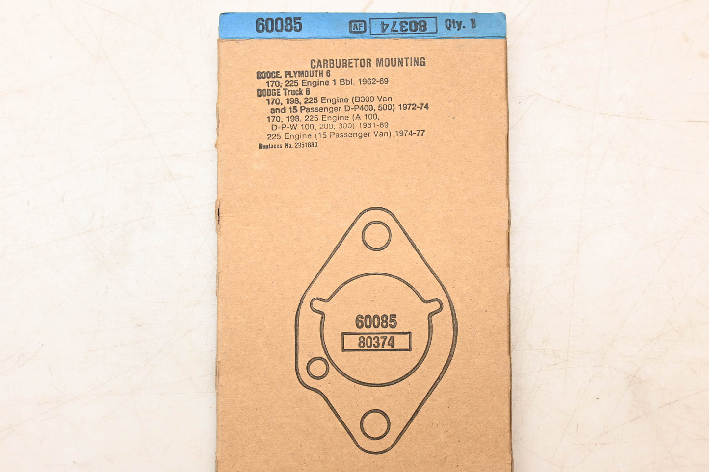 Fel-Pro 60085, 80374 Carburetor Mounting Gasket NOS
