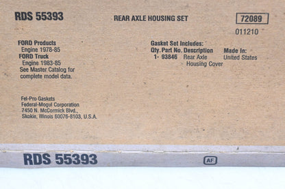 Fel-Pro RDS 55393, 93846 Differential Cover Gasket NOS