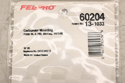 Fel-Pro 60204, 13-1033 Carburetor Mounting Gasket NOS
