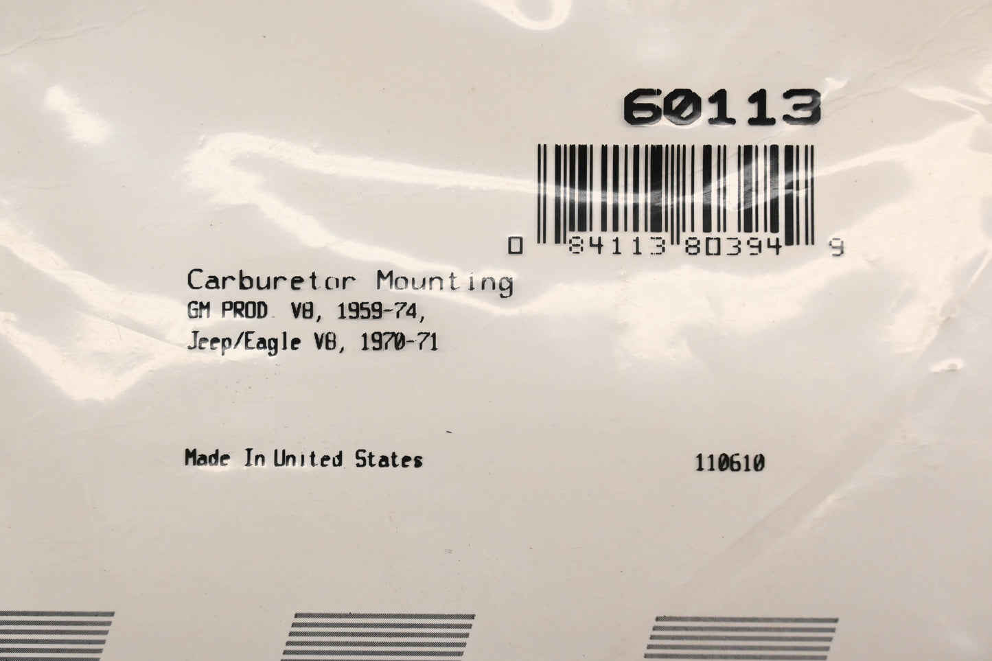 Fel-Pro 60113 Carburetor Mounting Gasket NOS